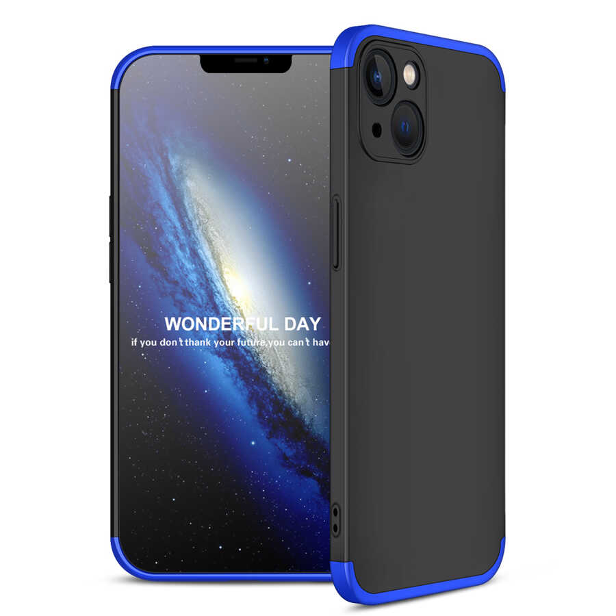 iPhone Uyumlu 13 Kılıf Zore Ays Kapak-Siyah-mavi
