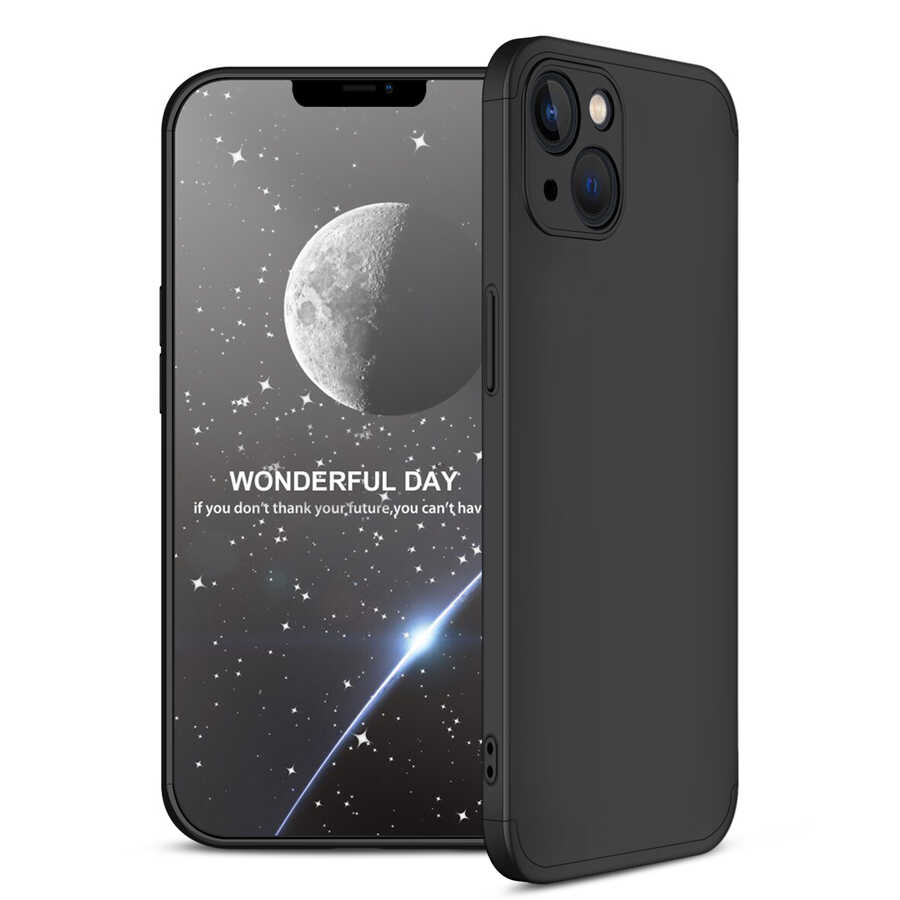 iPhone Uyumlu 13 Kılıf Zore Ays Kapak-Siyah