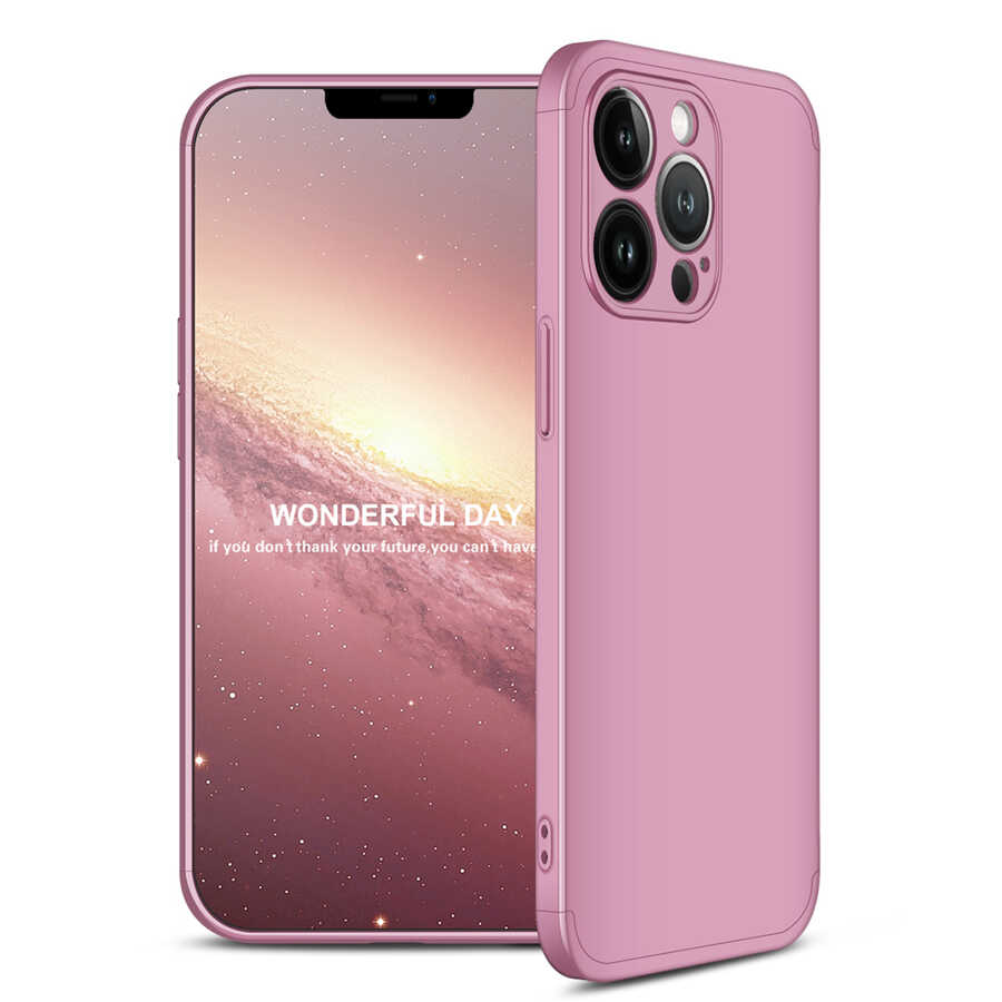 iPhone Uyumlu 13 Pro Kılıf Zore Ays Kapak-Rose gold