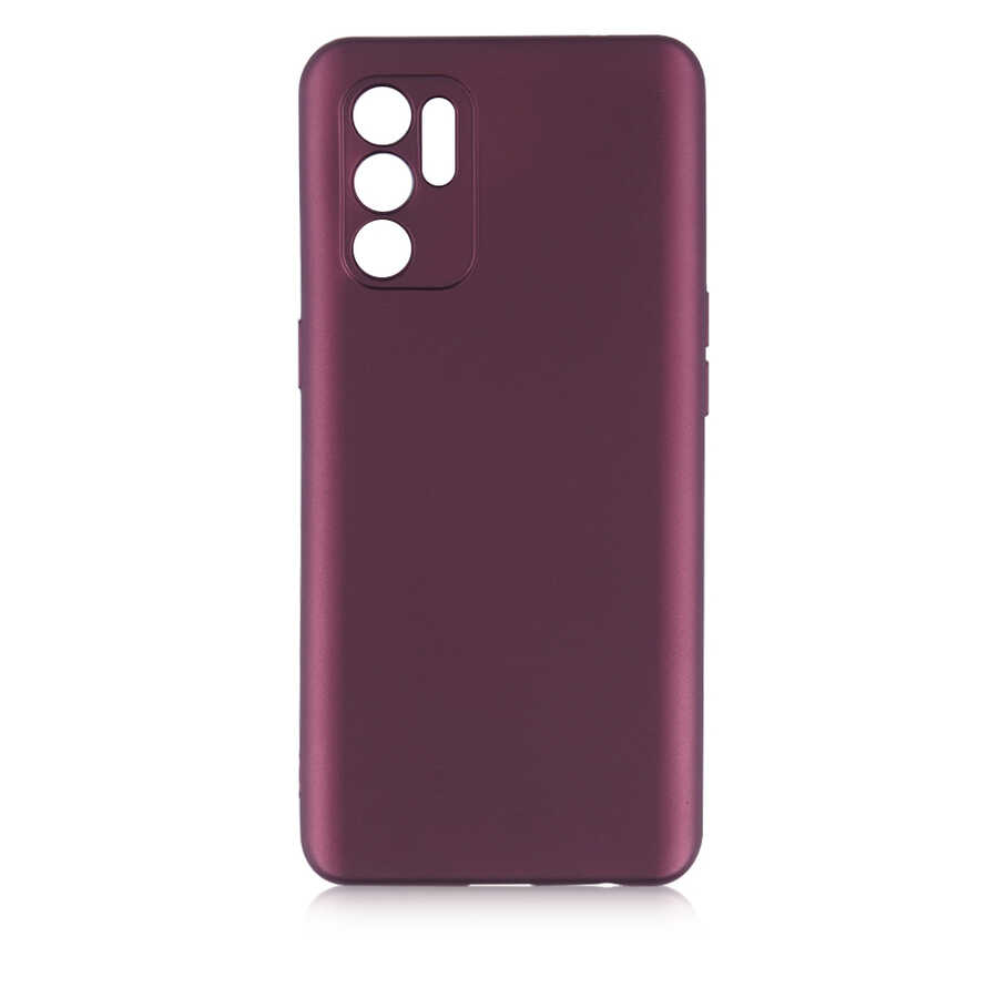 Oppo Reno 6 4G Kılıf Zore Premier Silikon Kapak-Mürdüm
