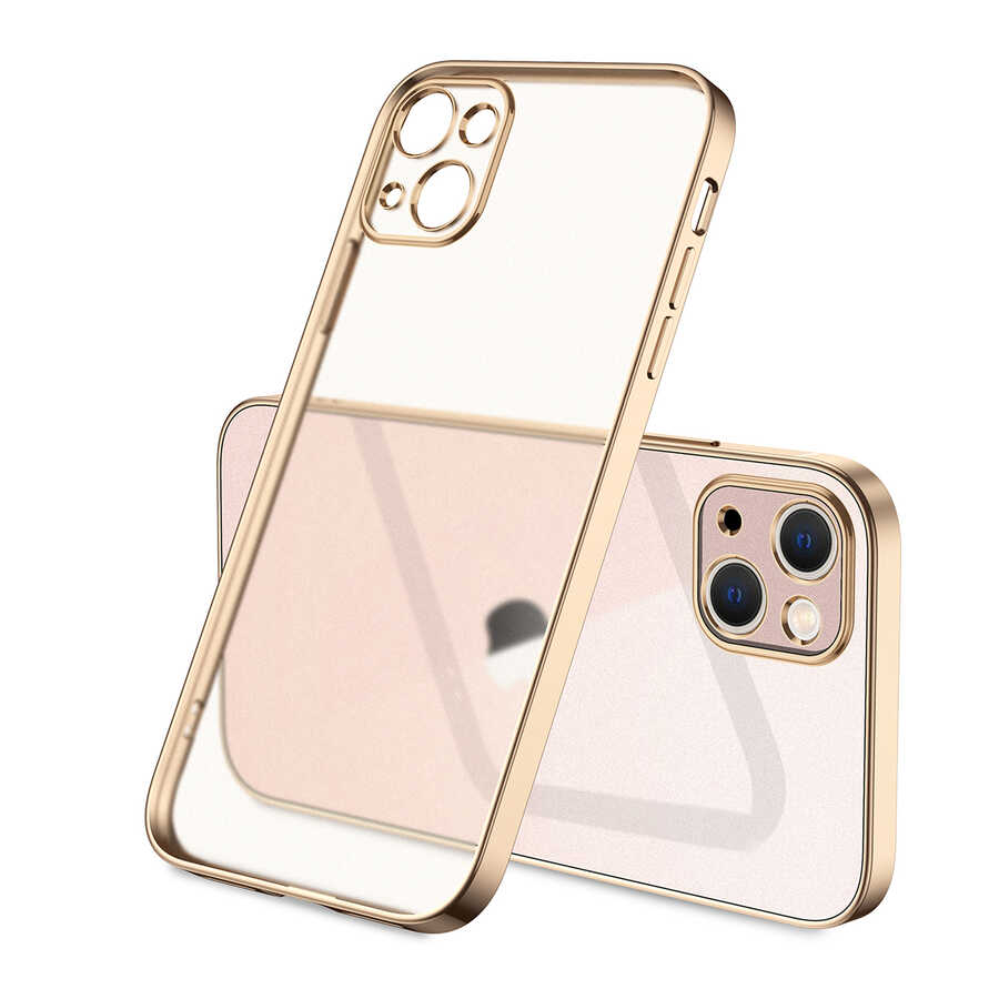 iPhone Uyumlu 13 Mini Kılıf Zore Mat Gbox Kapak-Gold
