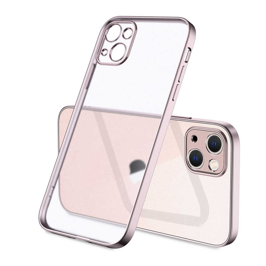 iPhone Uyumlu 13 Mini Kılıf Zore Mat Gbox Kapak-Rose gold