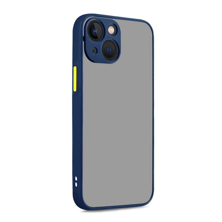 iPhone Uyumlu 13 Kılıf Zore Hux Kapak-Lacivert