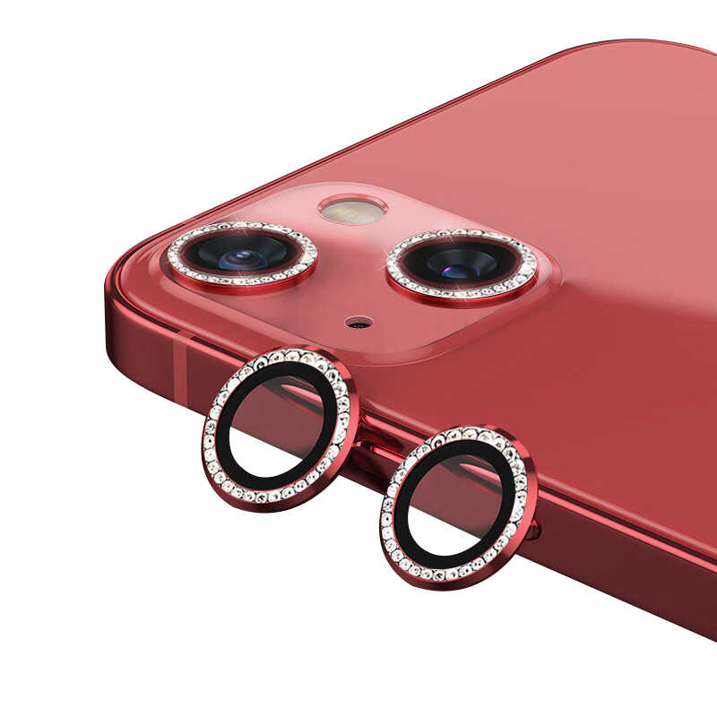 iPhone Uyumlu 13 Zore CL-06 Kamera Lens Koruyucu-Kırmızı