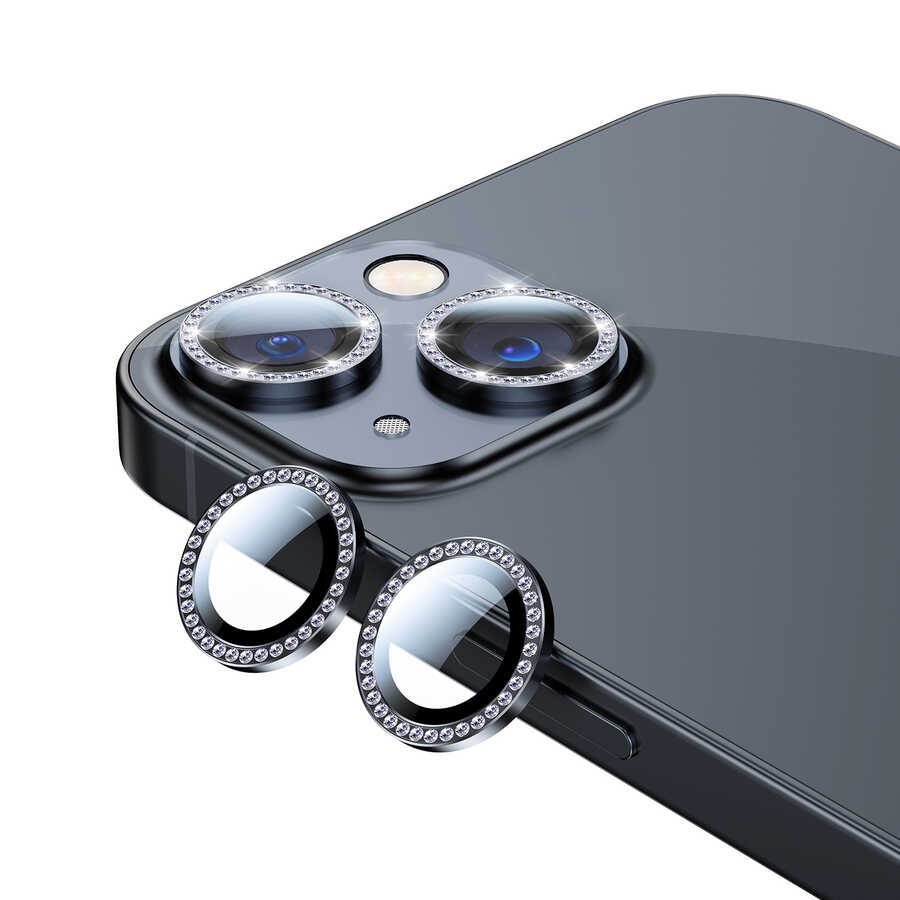iPhone Uyumlu 13 Mini Zore CL-06 Kamera Lens Koruyucu-Siyah