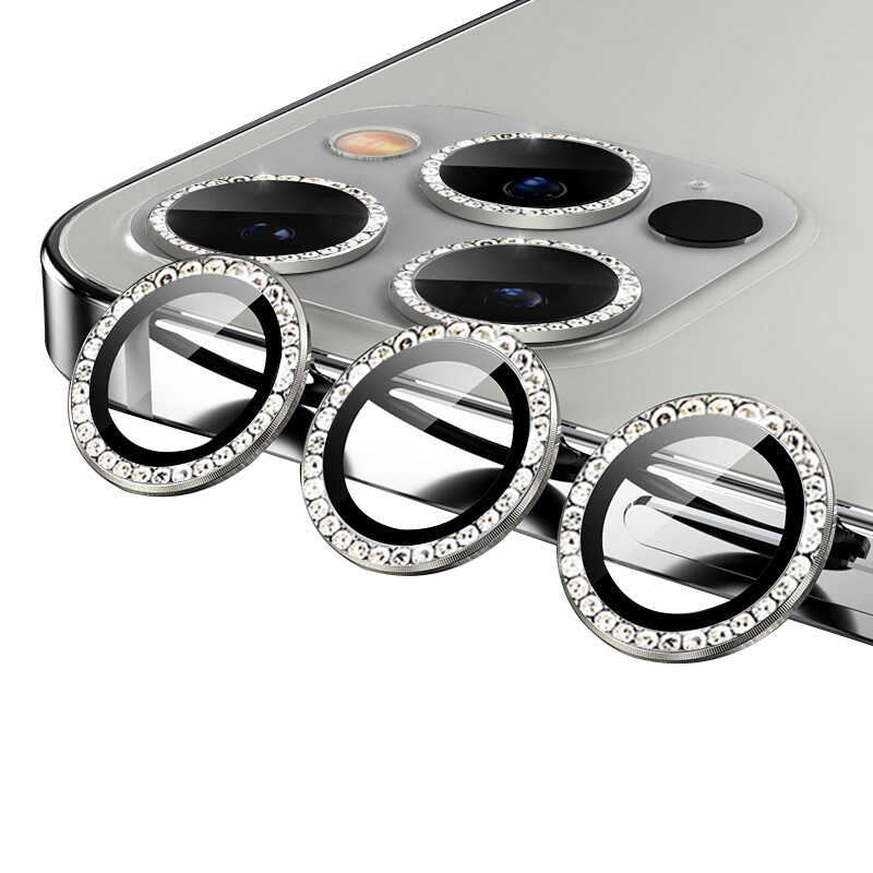 iPhone Uyumlu 12 Pro Max Zore CL-06 Kamera Lens Koruyucu-Gümüş