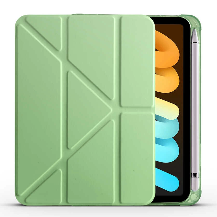 iPad Uyumlu Mini 2021 (6.Nesil) Kılıf Zore Tri Folding Kalem Bölmeli Standlı Kılıf