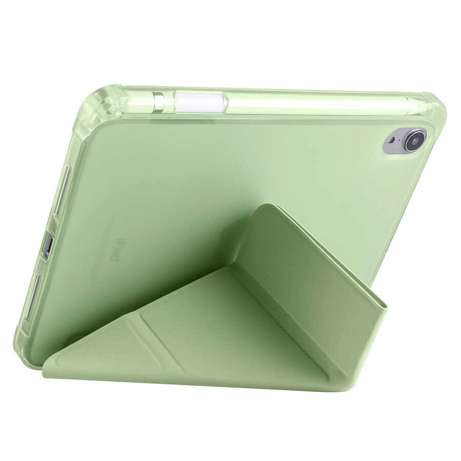 iPad Uyumlu Mini 2021 (6.Nesil) Kılıf Zore Tri Folding Kalem Bölmeli Standlı Kılıf