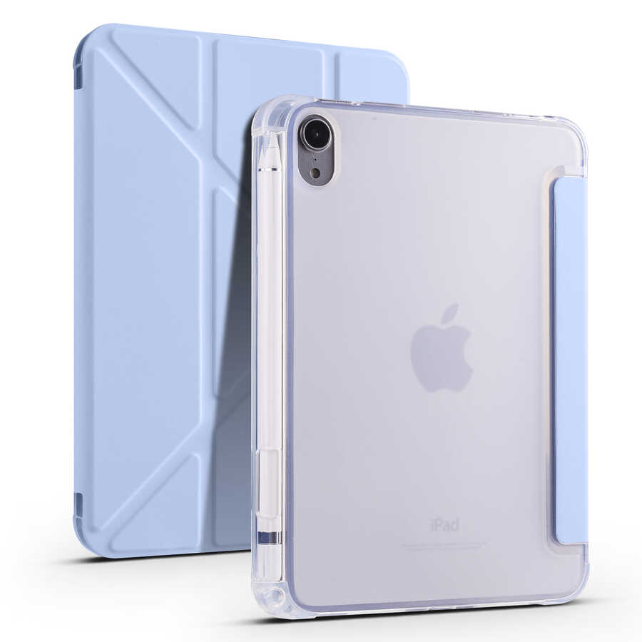 iPad Uyumlu Mini 2021 (6.Nesil) Kılıf Zore Tri Folding Kalem Bölmeli Standlı Kılıf