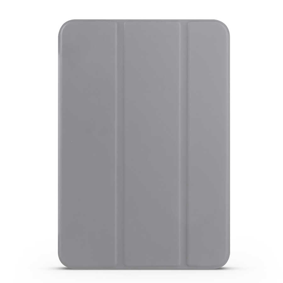 iPad Uyumlu Mini 2021 (6.Nesil) Zore Smart Kapak Standlı 1-1 Kılıf-Gri