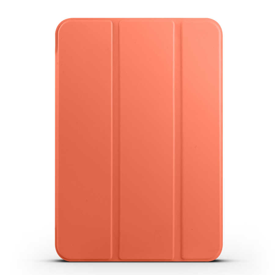 iPad Uyumlu Mini 2021 (6.Nesil) Zore Smart Kapak Standlı 1-1 Kılıf-Turuncu