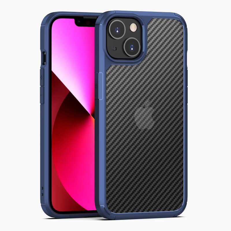 iPhone Uyumlu 13 Mini Kılıf Zore İnoks Kapak-Mavi