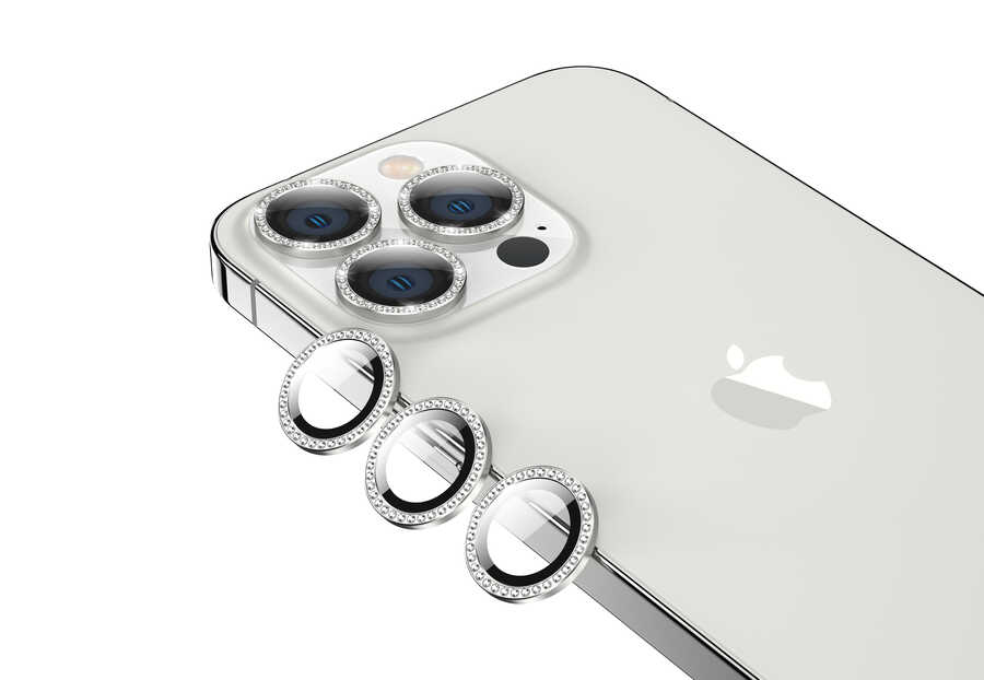 iPhone Uyumlu 13 Pro Max Zore CL-06 Kamera Lens Koruyucu-Gümüş