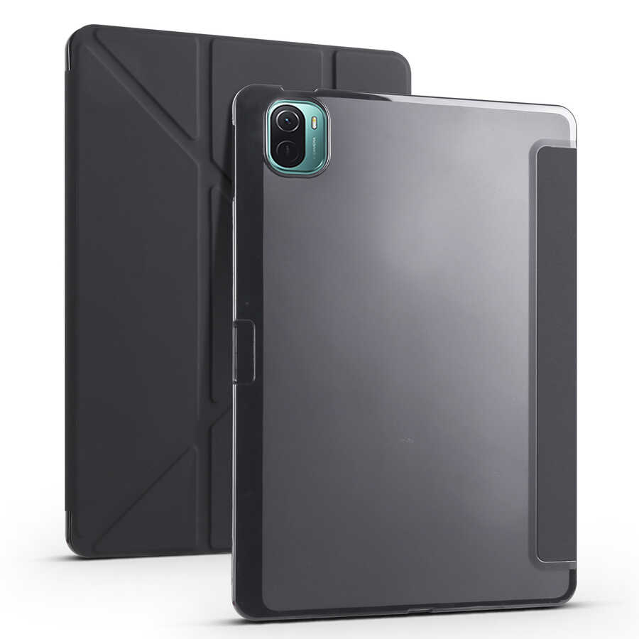 Xiaomi Uyumlu  Mi Pad 5 Kılıf Zore Tri Folding Kalem Bölmeli Standlı Kılıf-Siyah