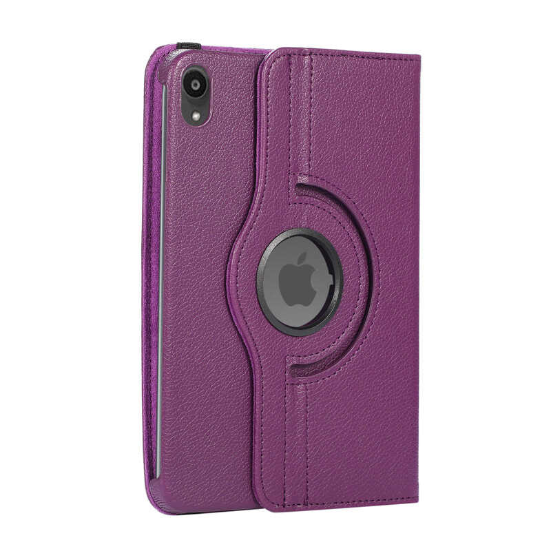 iPad Uyumlu Mini 2021 (6.Nesil) Zore Dönebilen Standlı Kılıf-Mor