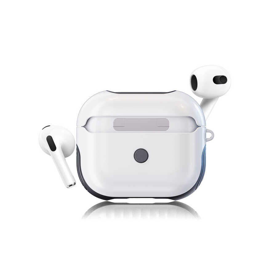 Airpods Uyumlu 3. Nesil Kılıf Zore Shockproof Silikon-Beyaz