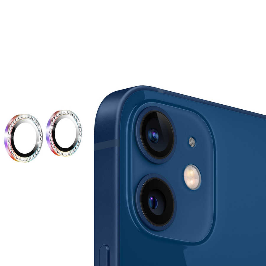 iPhone Uyumlu 12 Mini Zore CL-06 Kamera Lens Koruyucu-Colorful