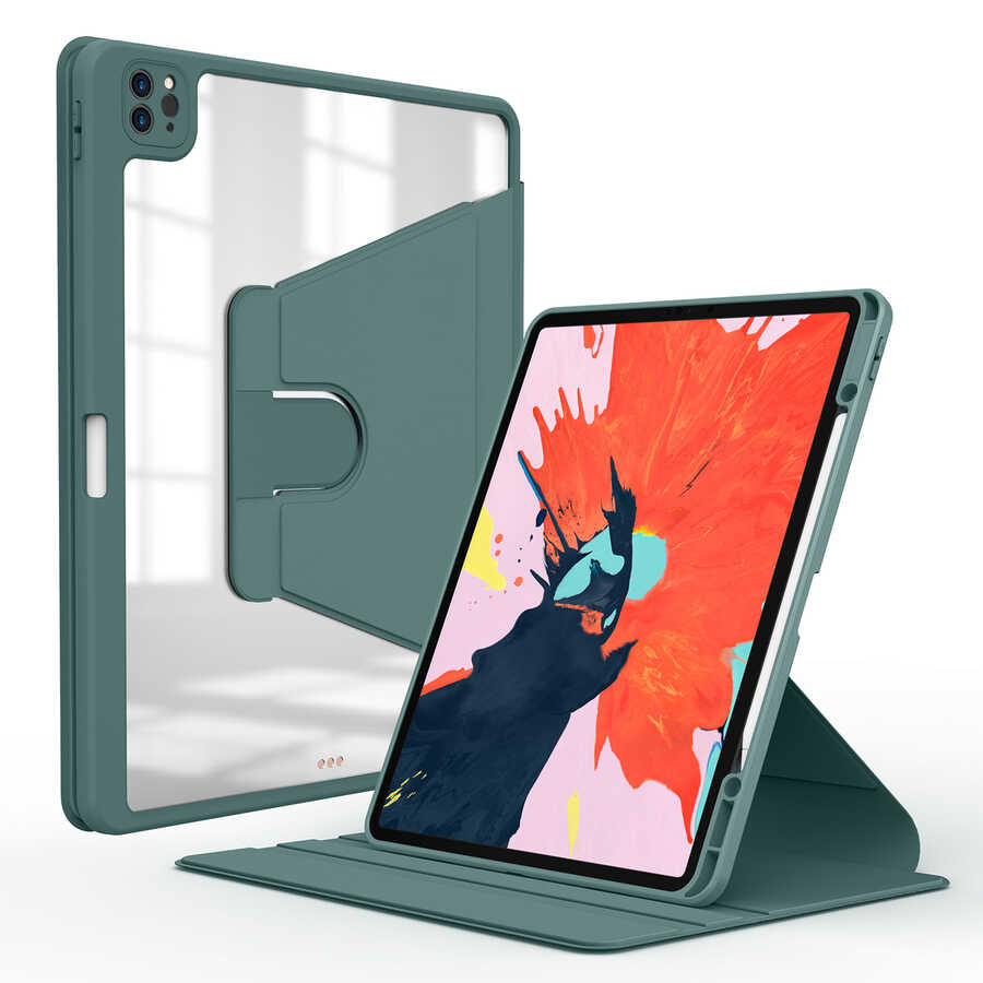 iPad Uyumlu Pro 12.9 2021 (5.Nesil) Kılıf Zore Nayn Dönebilen Standlı Kılıf
