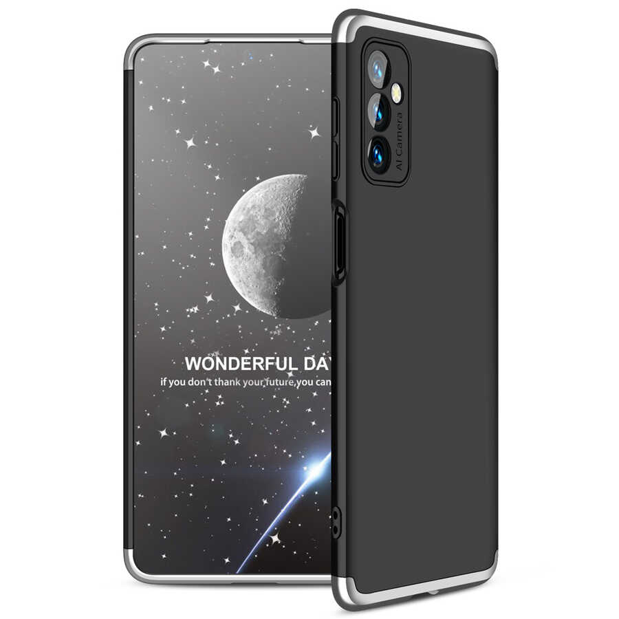 Galaxy Uyumlu M52 Kılıf Zore Ays Kapak-Siyah-gri