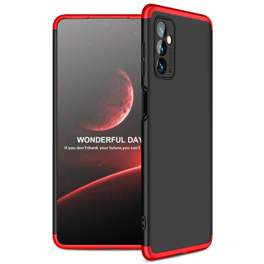 Galaxy Uyumlu M52 Kılıf Zore Ays Kapak-Siyah-kırmızı