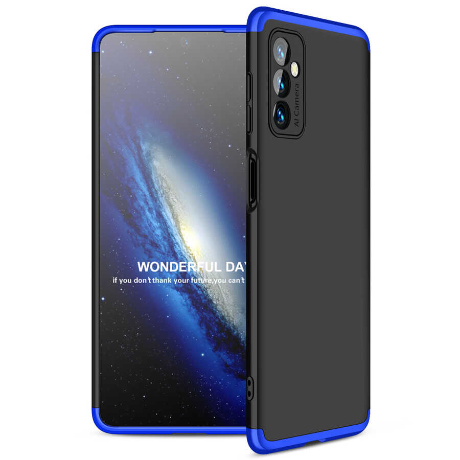 Galaxy Uyumlu M52 Kılıf Zore Ays Kapak-Siyah-mavi
