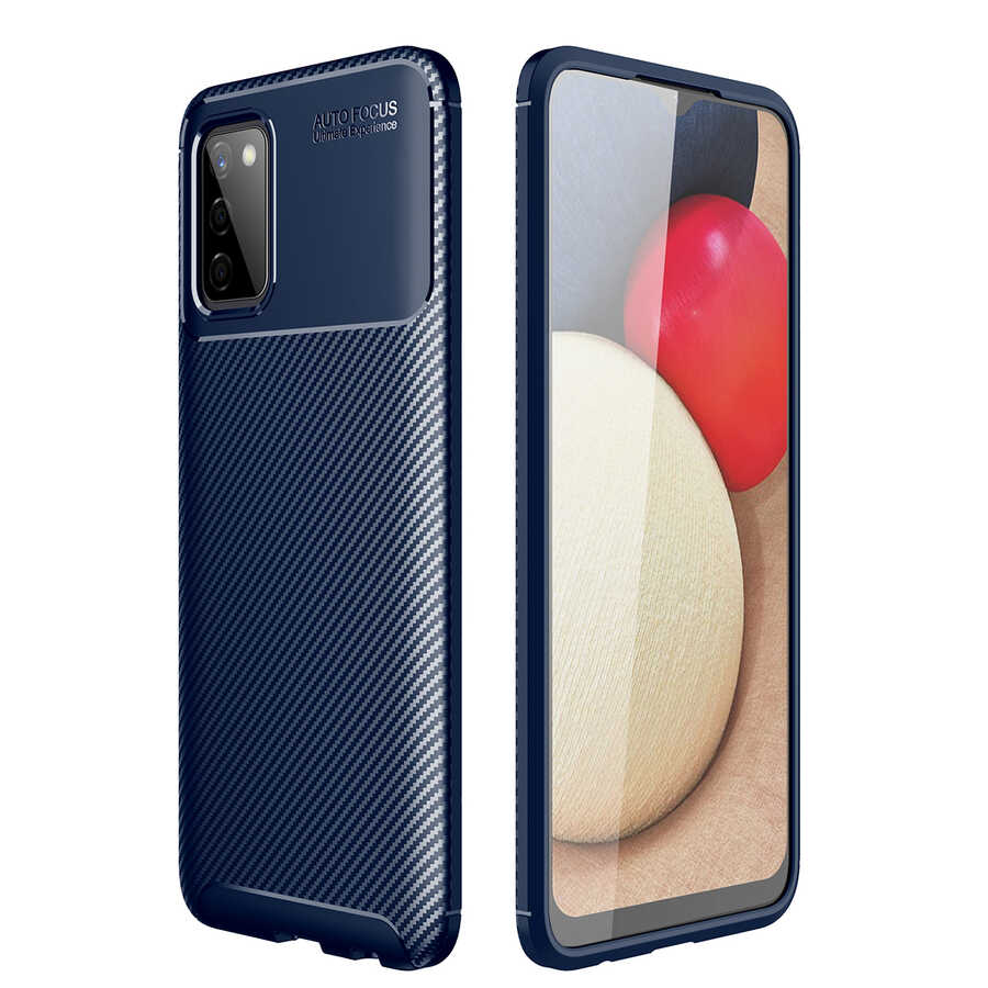 Galaxy Uyumlu A03S Kılıf Zore Negro Silikon Kapak-Lacivert