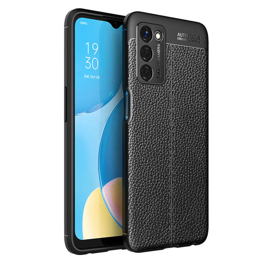 Oppo A55 5G Kılıf Zore Niss Silikon Kapak-Siyah