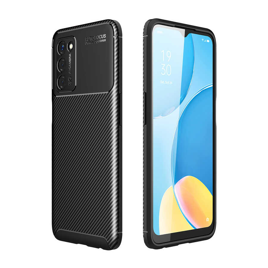 Oppo A55 5G Kılıf Zore Negro Silikon Kapak-Siyah