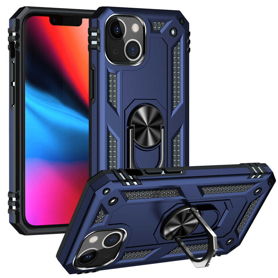 iPhone Uyumlu 13 Kılıf Zore Vega Kapak-Mavi