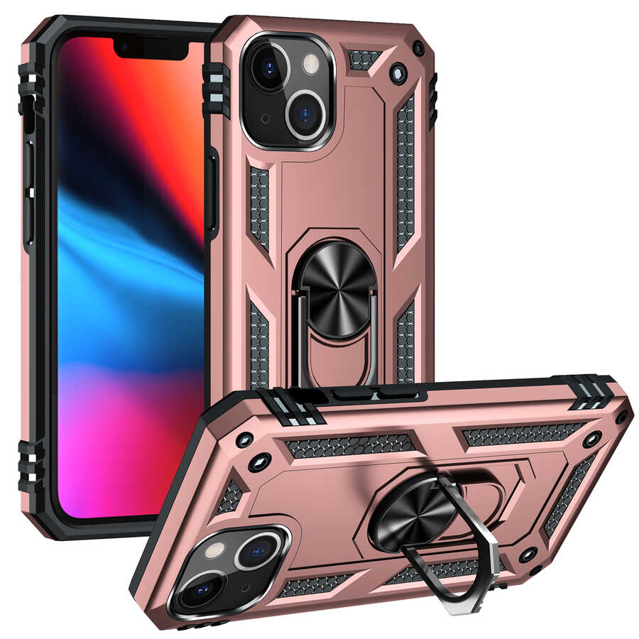 iPhone Uyumlu 13 Kılıf Zore Vega Kapak-Rose gold