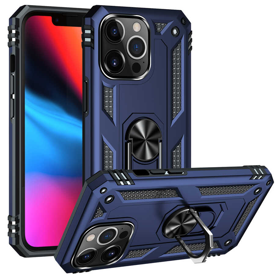 iPhone Uyumlu 13 Pro Kılıf Zore Vega Kapak-Mavi
