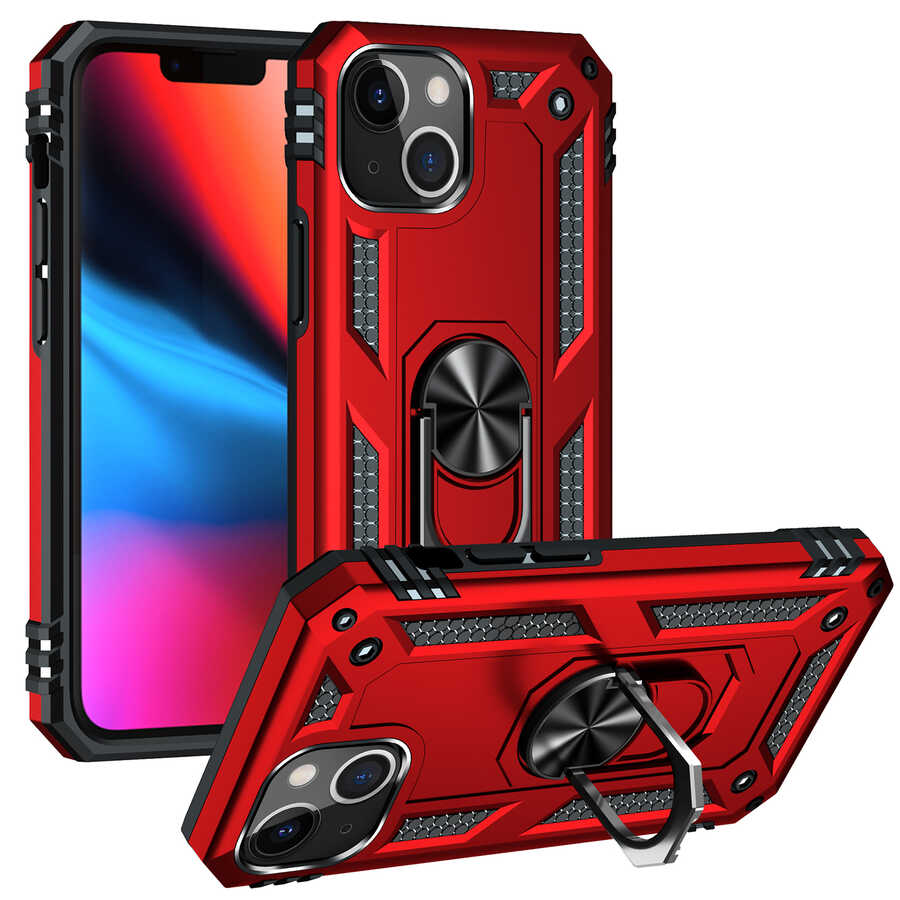 iPhone Uyumlu 13 Mini Kılıf Zore Vega Kapak-Kırmızı
