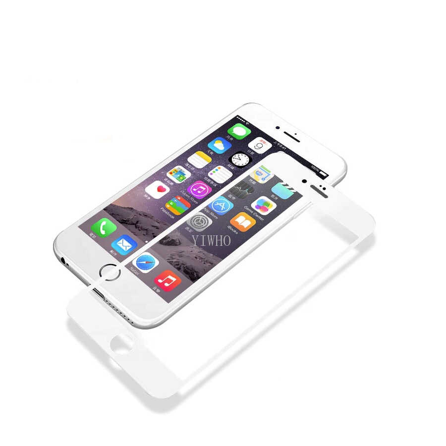 iPhone Uyumlu 7 Zore 3D Muzy Temperli Cam Ekran Koruyucu-Beyaz
