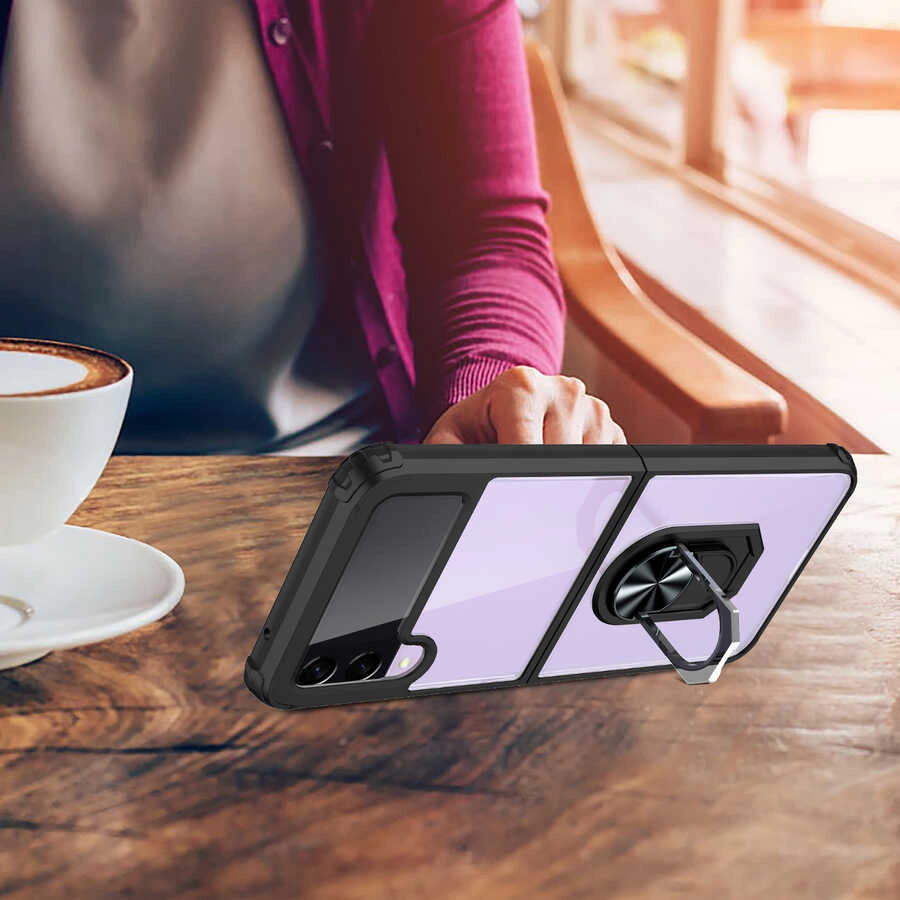 Galaxy Uyumlu Z Flip 3 Kılıf Zore Mola Kapak-Kırmızı