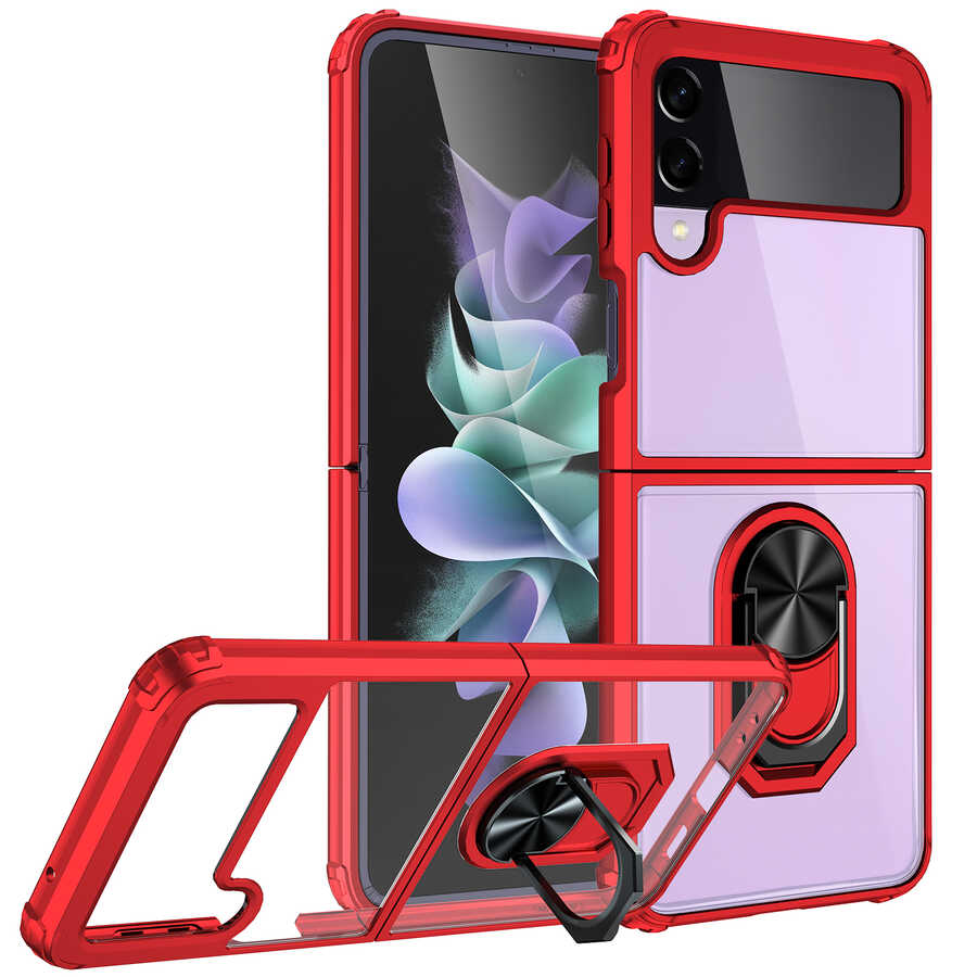 Galaxy Uyumlu Z Flip 3 Kılıf Zore Mola Kapak-Kırmızı
