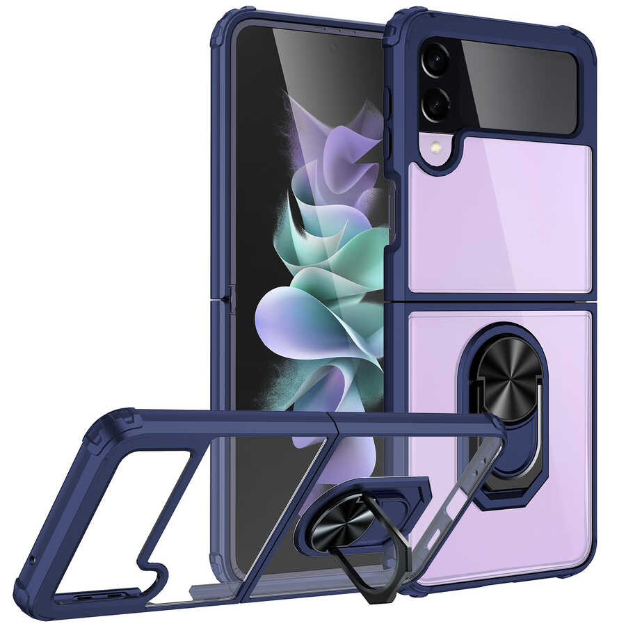 Galaxy Uyumlu Z Flip 3 Kılıf Zore Mola Kapak-Lacivert