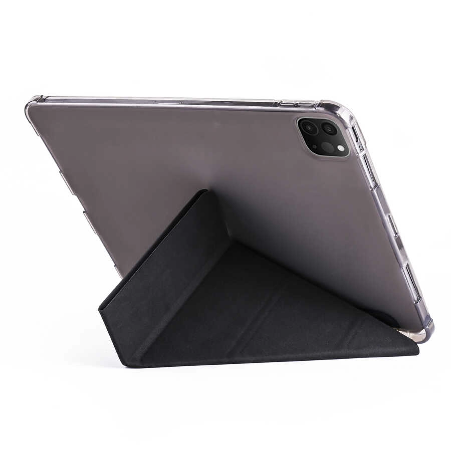 iPad Uyumlu Pro 12.9 2021 (5.Nesil) Kılıf Zore Tri Folding Kalem Bölmeli Standlı Kılıf