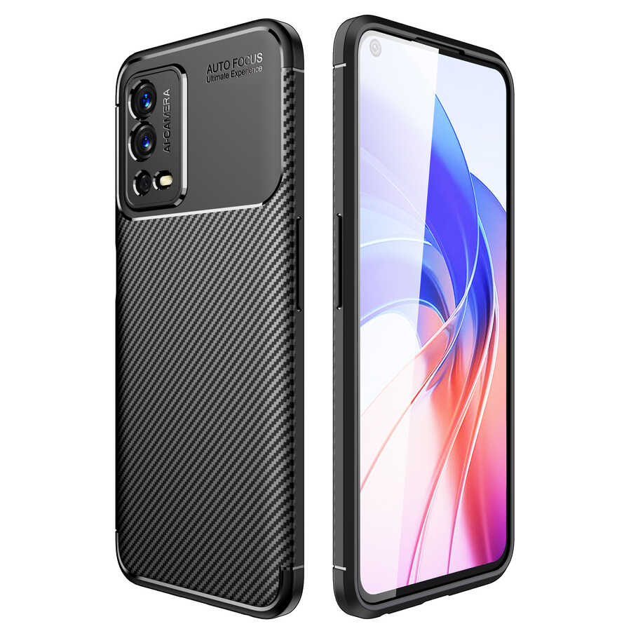 Oppo A55 4G Kılıf Zore Negro Silikon Kapak-Siyah