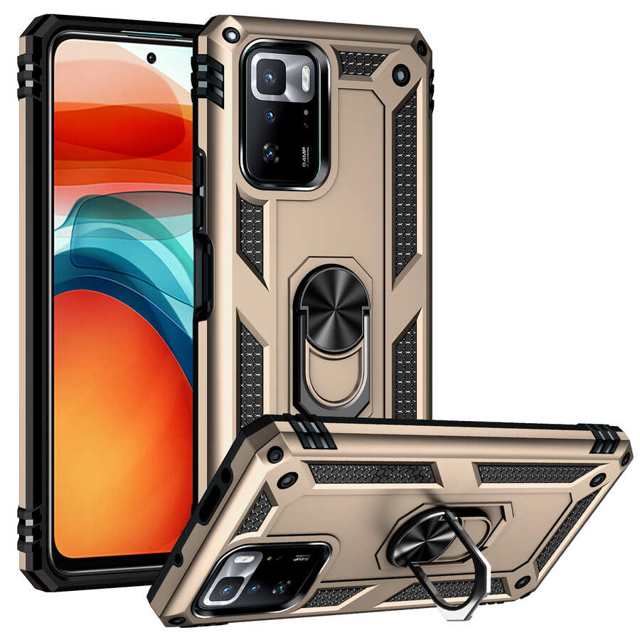 Xiaomi Uyumlu  Poco X3 GT Kılıf Zore Vega Kapak-Gold