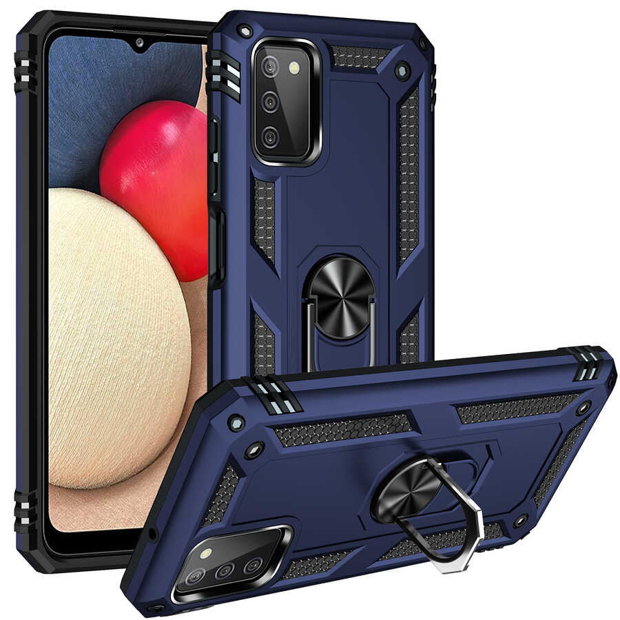 Galaxy Uyumlu A03S Kılıf Zore Vega Kapak-Mavi