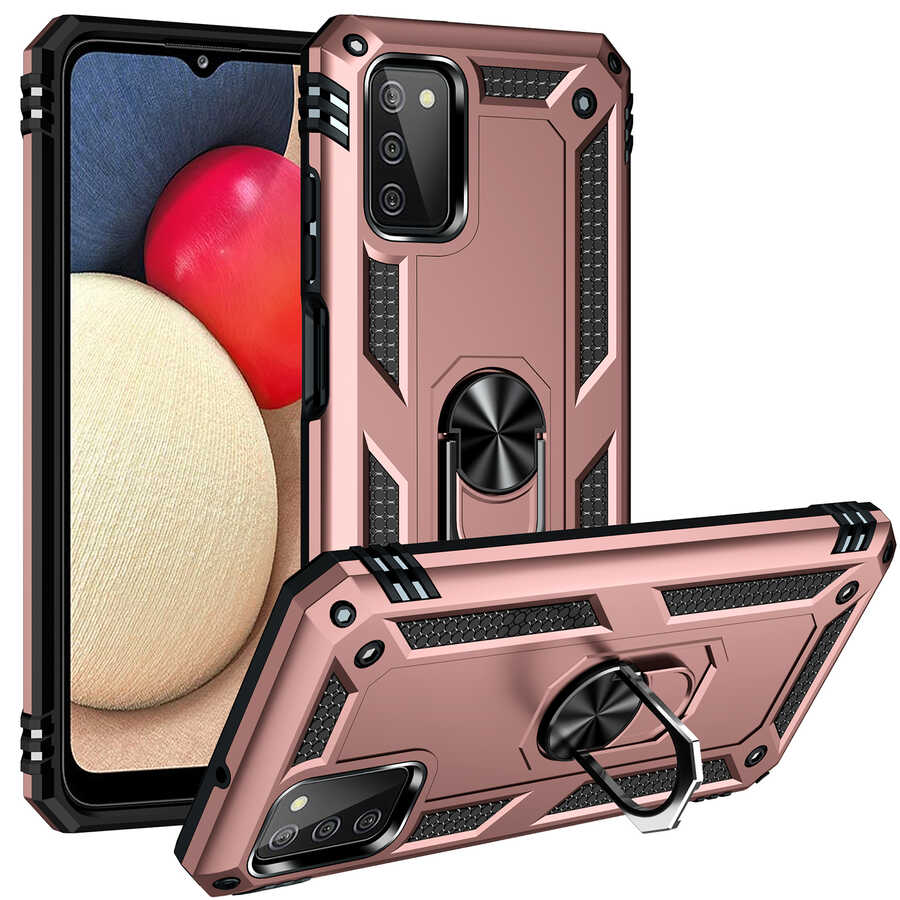 Galaxy Uyumlu A03S Kılıf Zore Vega Kapak-Rose gold