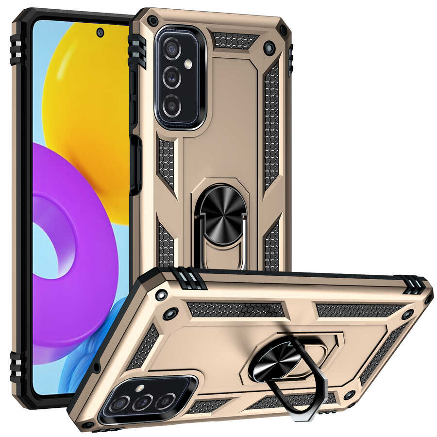 Galaxy Uyumlu M52 Kılıf Zore Vega Kapak-Gold