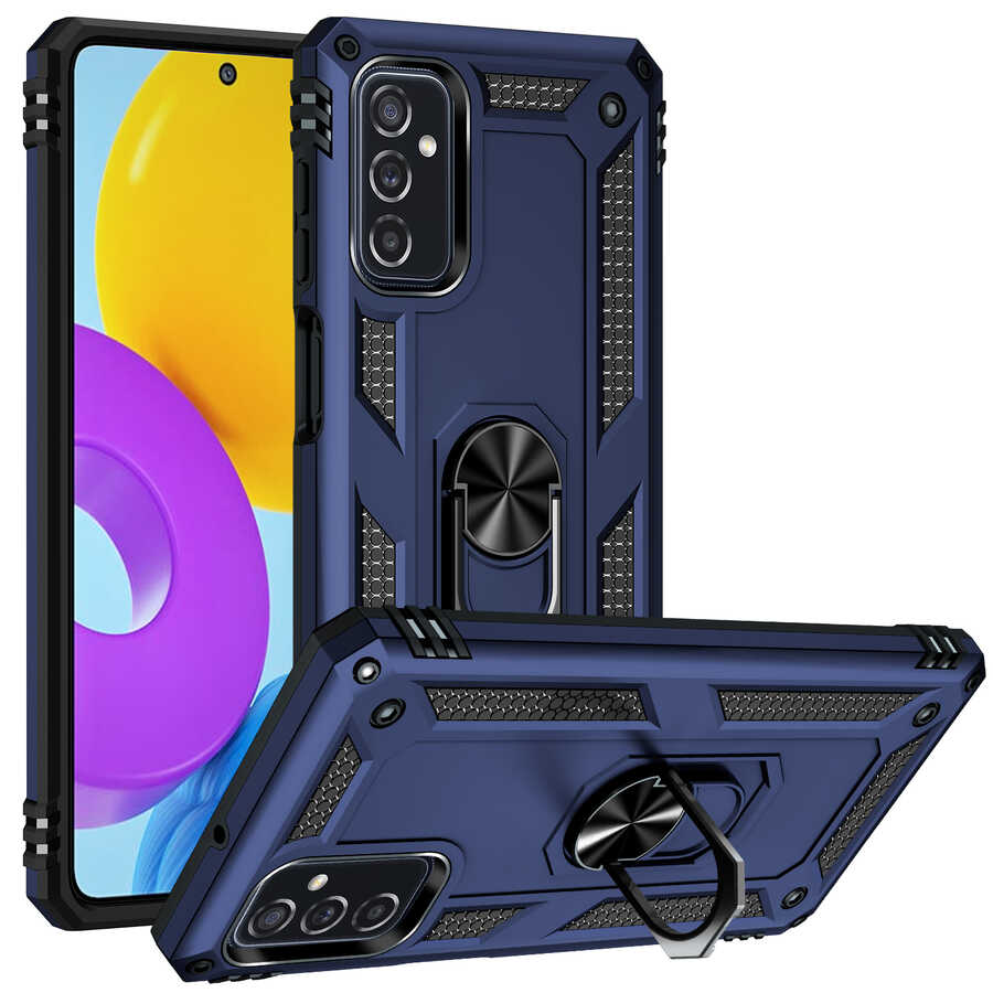 Galaxy Uyumlu M52 Kılıf Zore Vega Kapak-Mavi