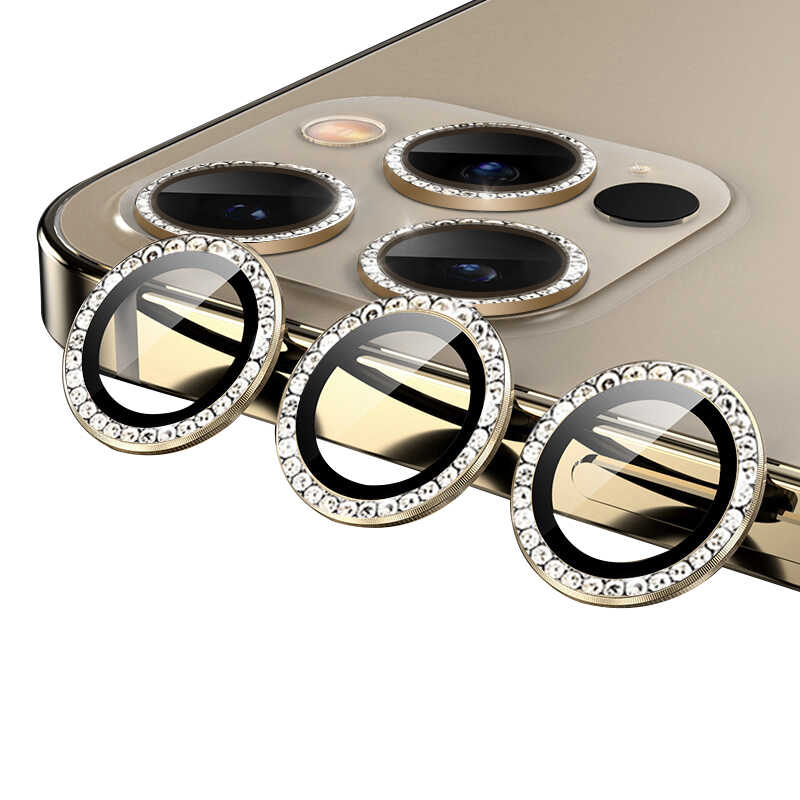 iPhone Uyumlu 12 Pro Zore CL-06 Kamera Lens Koruyucu-Gold