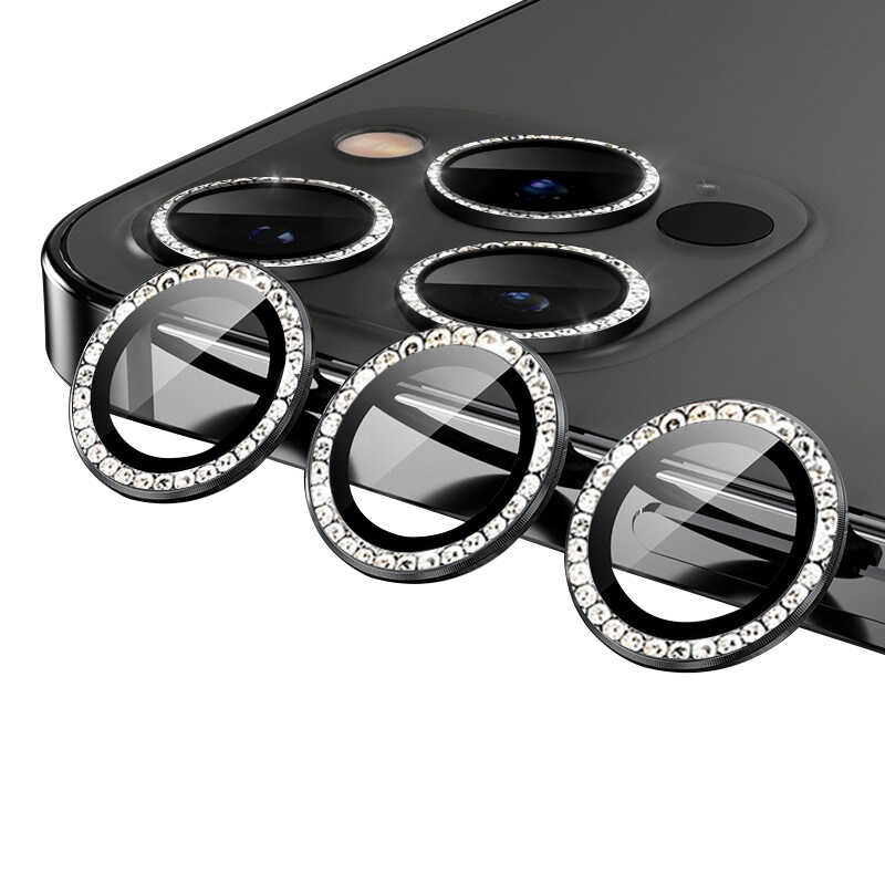 iPhone Uyumlu 12 Pro Zore CL-06 Kamera Lens Koruyucu-Siyah