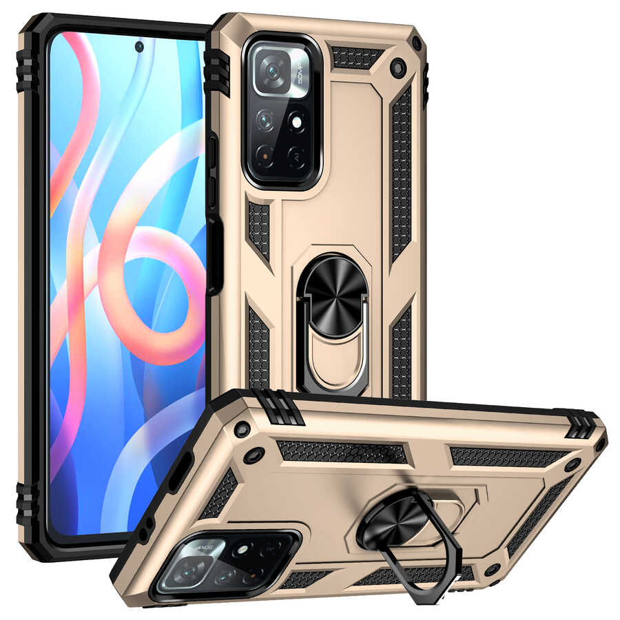 Xiaomi Uyumlu  Redmi Note 11T 5G Kılıf Zore Vega Kapak-Gold