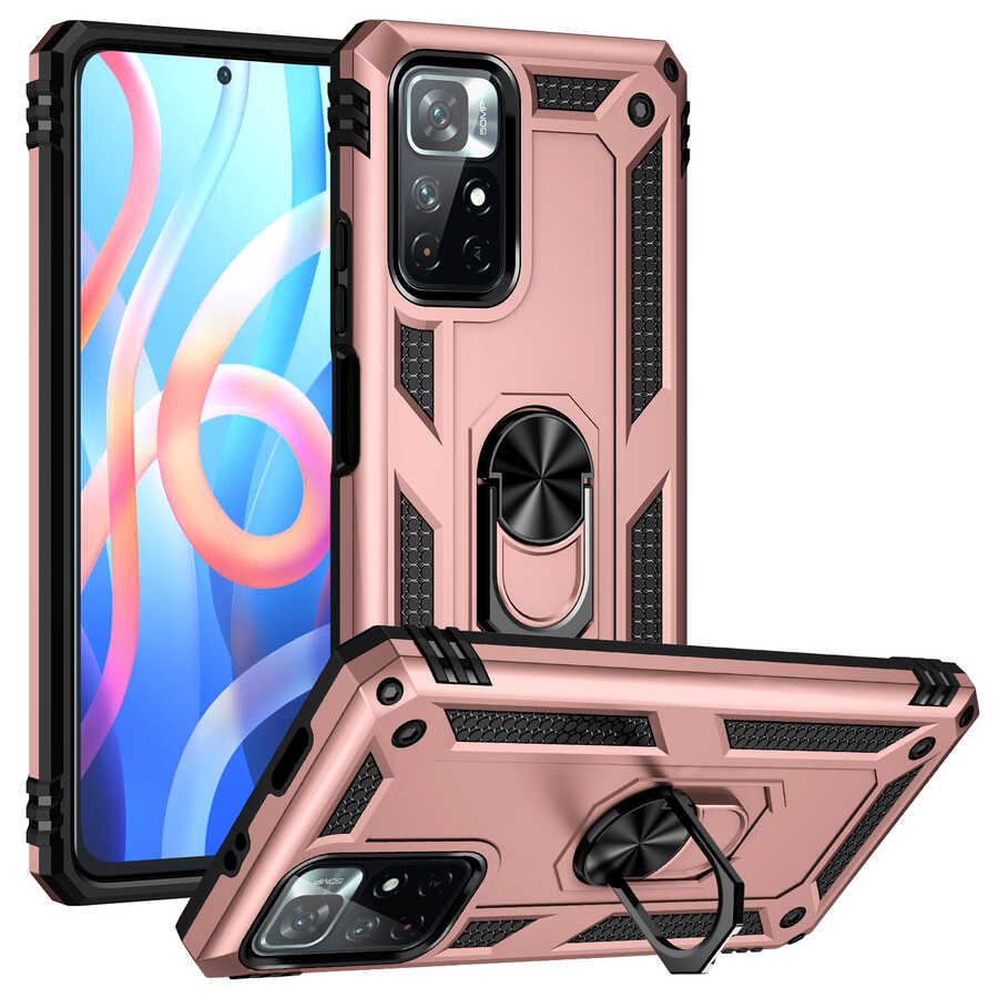 Xiaomi Uyumlu  Redmi Note 11T 5G Kılıf Zore Vega Kapak-Rose gold