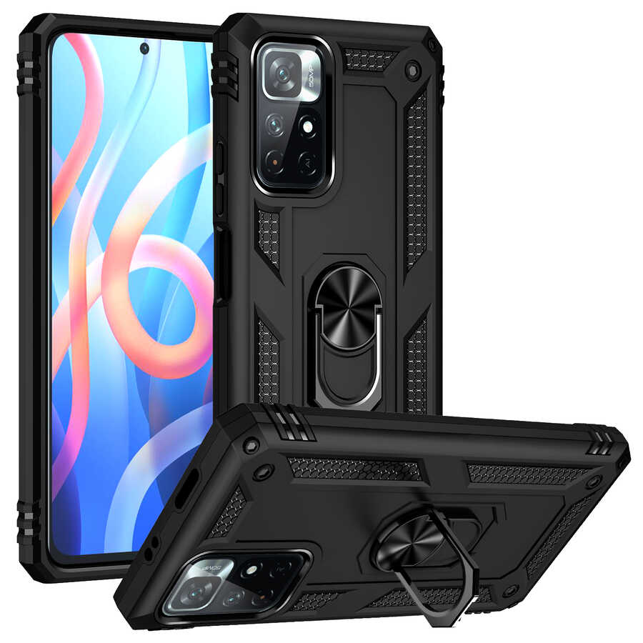 Xiaomi Uyumlu  Redmi Note 11T 5G Kılıf Zore Vega Kapak-Siyah