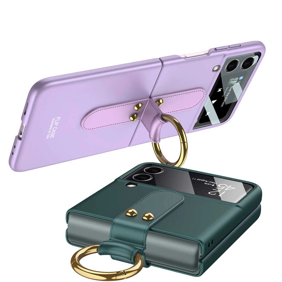 Galaxy Uyumlu Z Flip 3 Kılıf Zore Flip Ring Kıpta Kapak