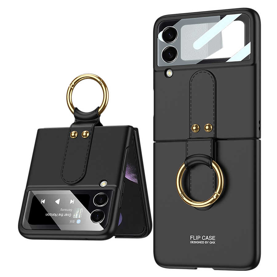 Galaxy Uyumlu Z Flip 3 Kılıf Zore Flip Ring Kıpta Kapak